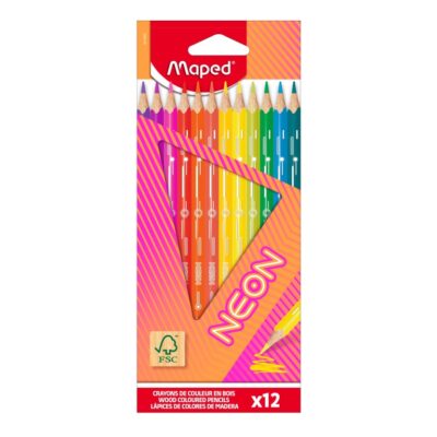 Creioane colorate Maped Color’Peps Neon 12 culori/set FSC